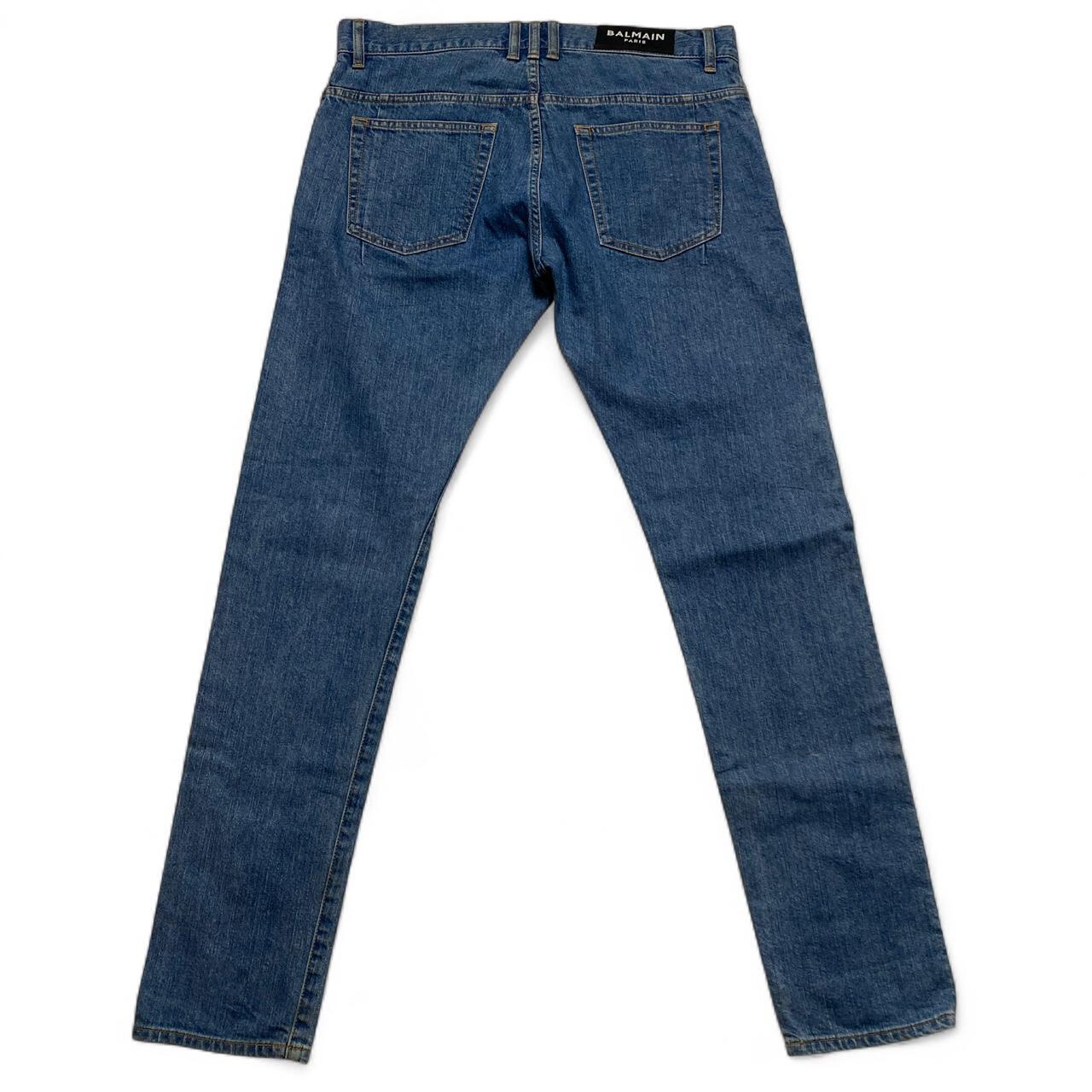 Balmain Paris Slim Repeat Light Blue Jeans (32W)