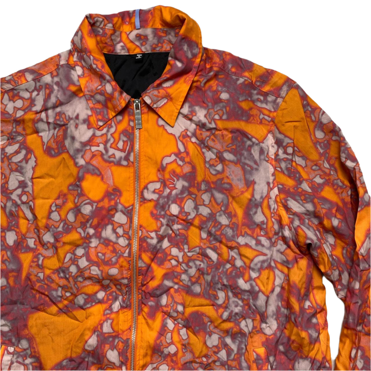 Striae by MCQ Alexander McQueen Orange and Pink Nylon Windbreaker Jacket (M)
