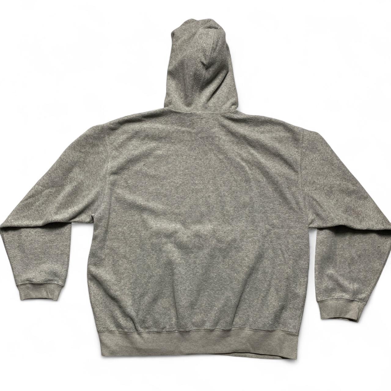 GAP Grey Fleece Hoodie Navy Spellout (M)