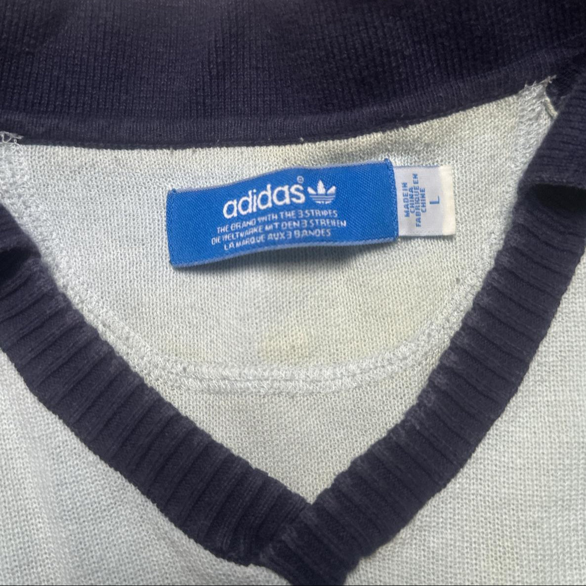 Adidas Vespa Light Blue and Navy Polo Shirt (L)