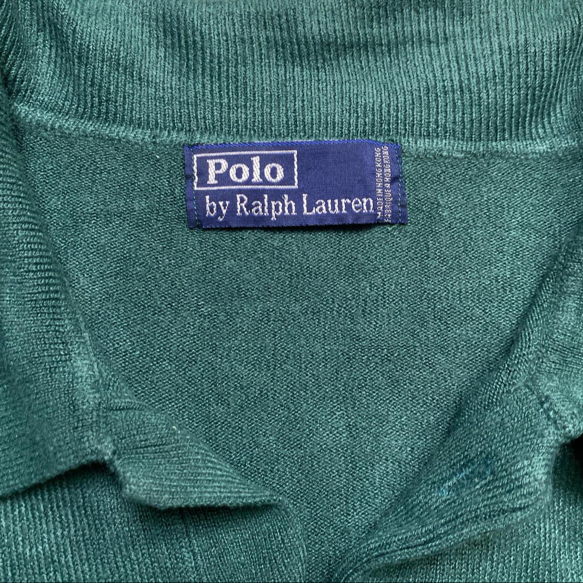 Ralph Lauren Vintage Green and Orange Pony Merino Wool Polo Shirt (XL)