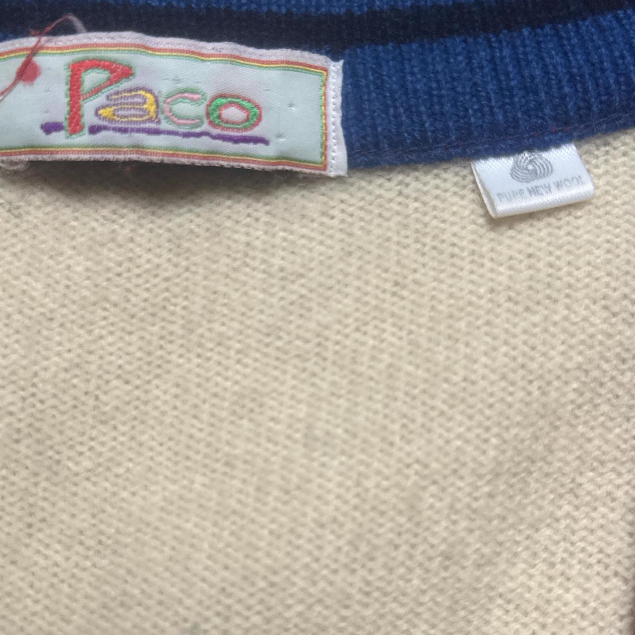 Paco Vintage 90’s Wool Multi Colour Patch Cardigan Jumper
