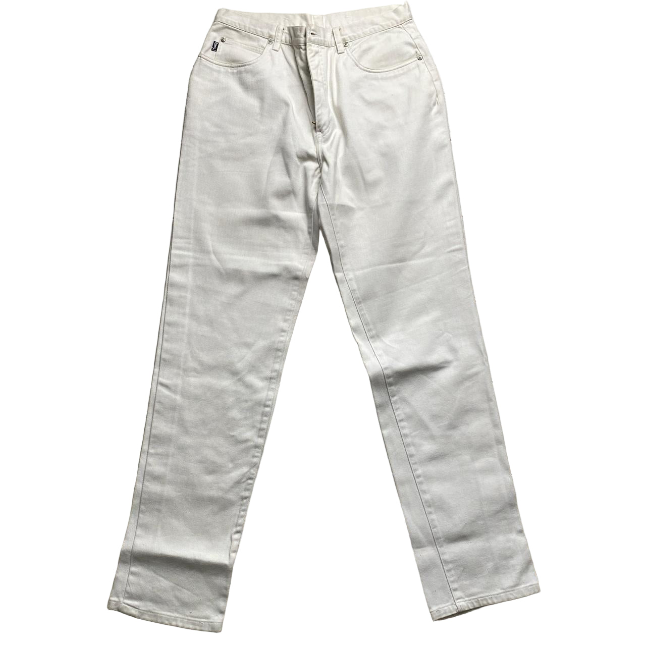 YSL Yves Saint Laurent Vintage White Baggy Jeans (34W)