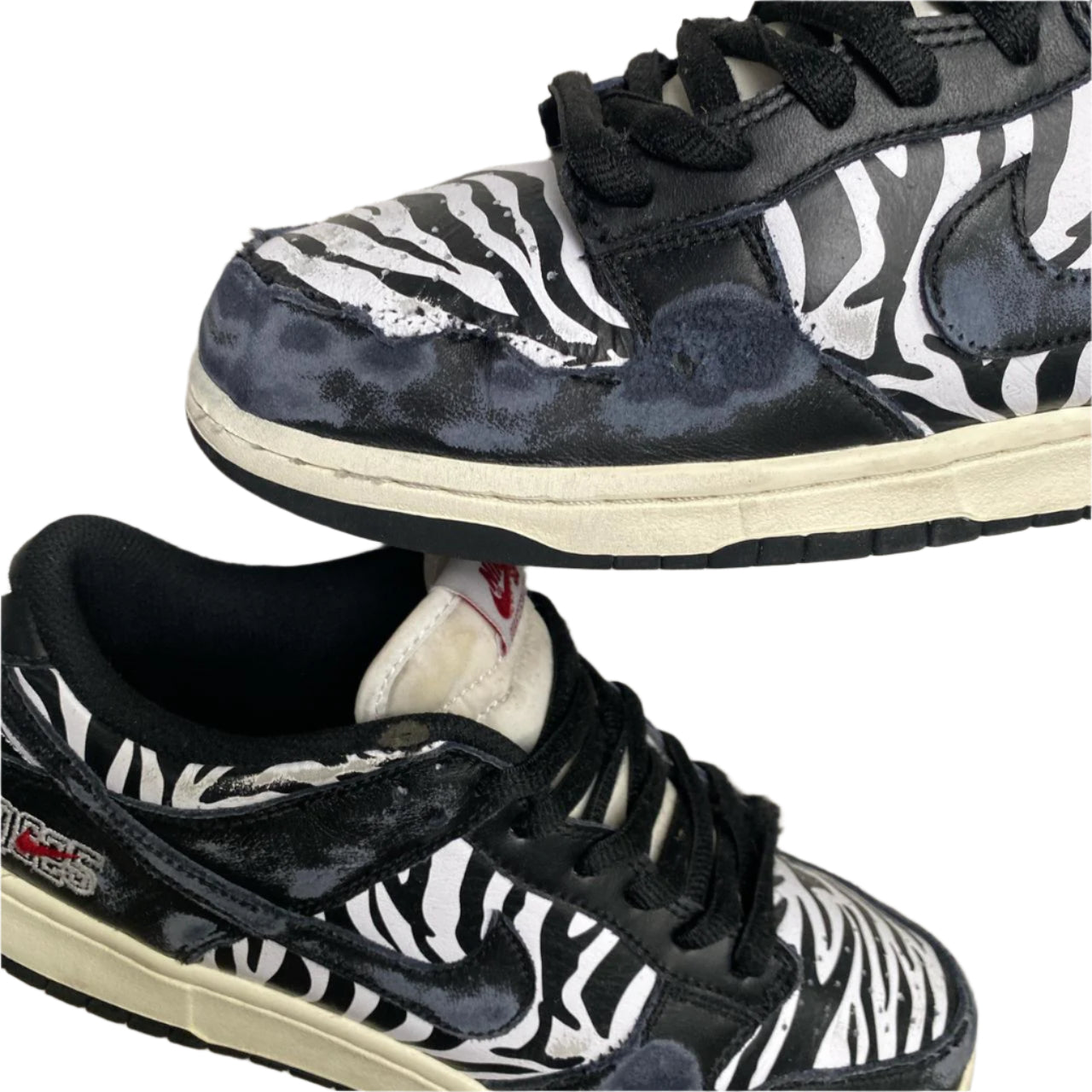 Nike Dunk Low Quartersnacks Black and White Zebra Print (UK 8.5)