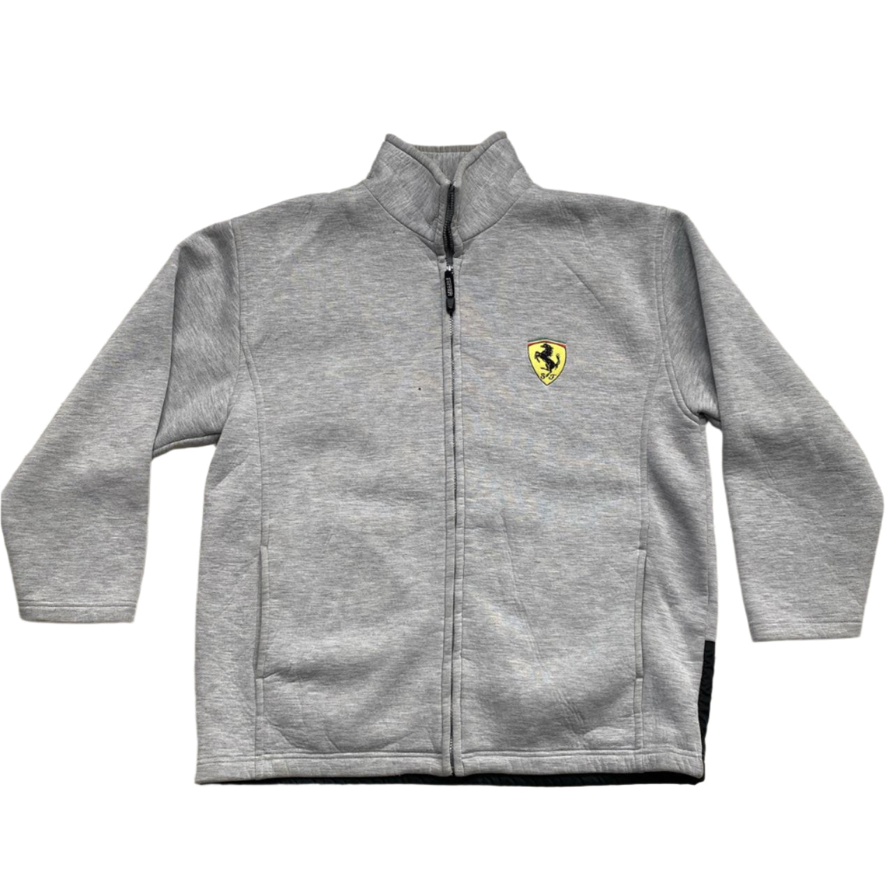 Ferrari Grey and Black Embroidered Zip Jumper Jacket (XL)