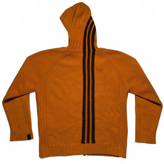 Y-3 Yohji Yamamoto Vintage Orange and Brown Stripe Knitted Hoodie (XL)