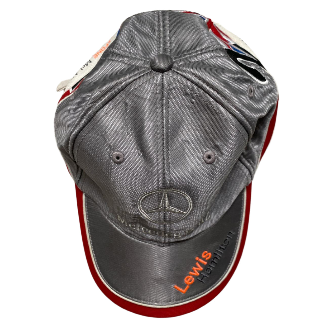 Mercedes Benz Lewis Hamilton Vintage Silver and Red Cap
