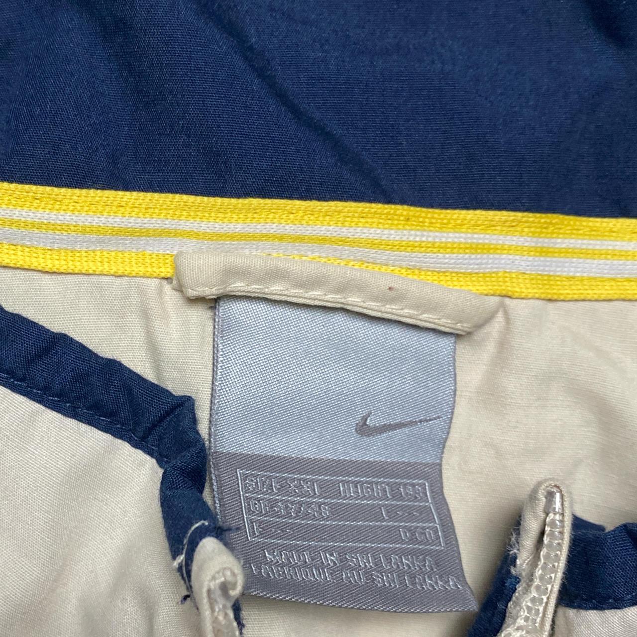 Nike Vintage y2k Cream and Navy Shell Tracksuit Jacket (2XL)