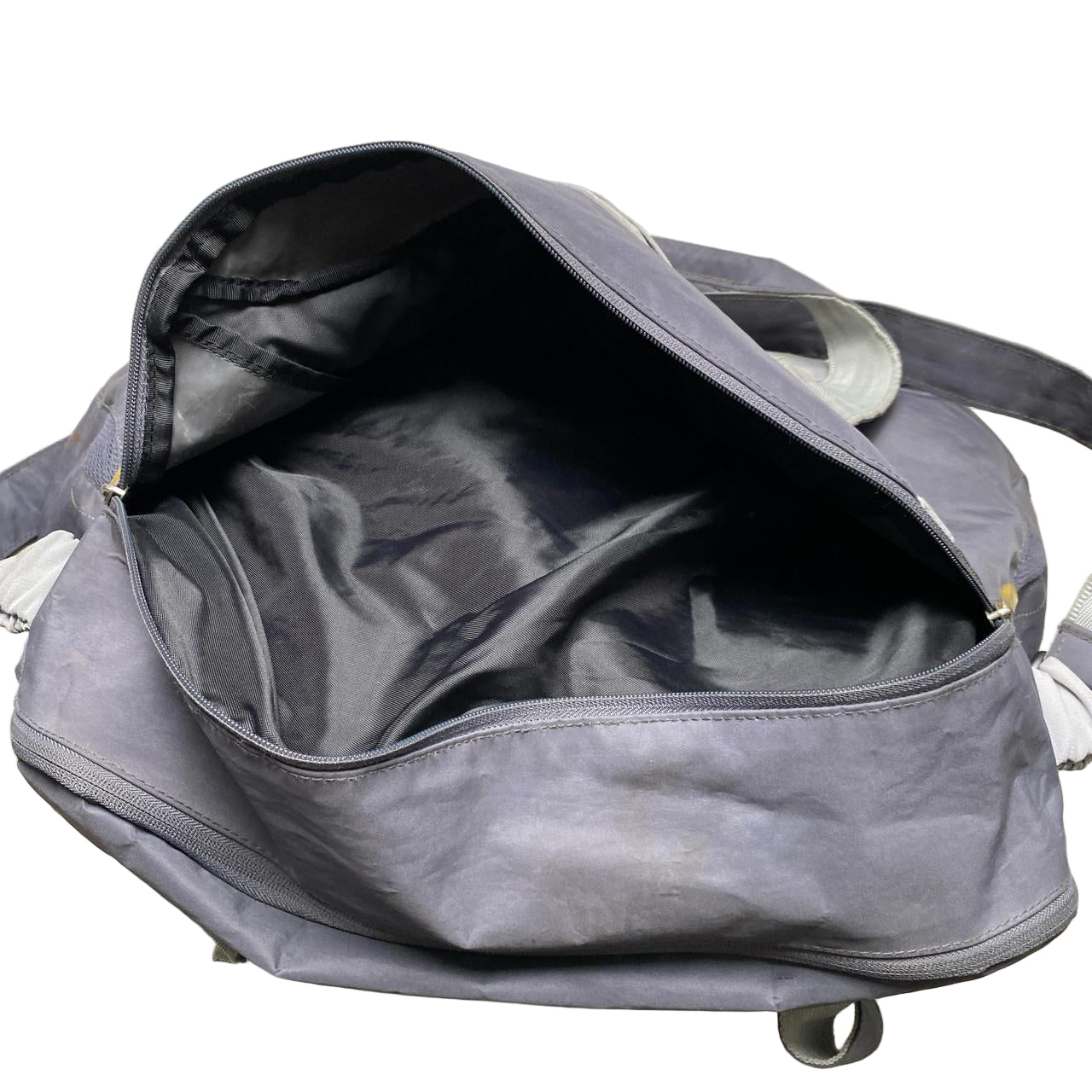 Nike Vintage y2k Small Swoosh Duffel Shoulder Travel Bag Two Tone Grey