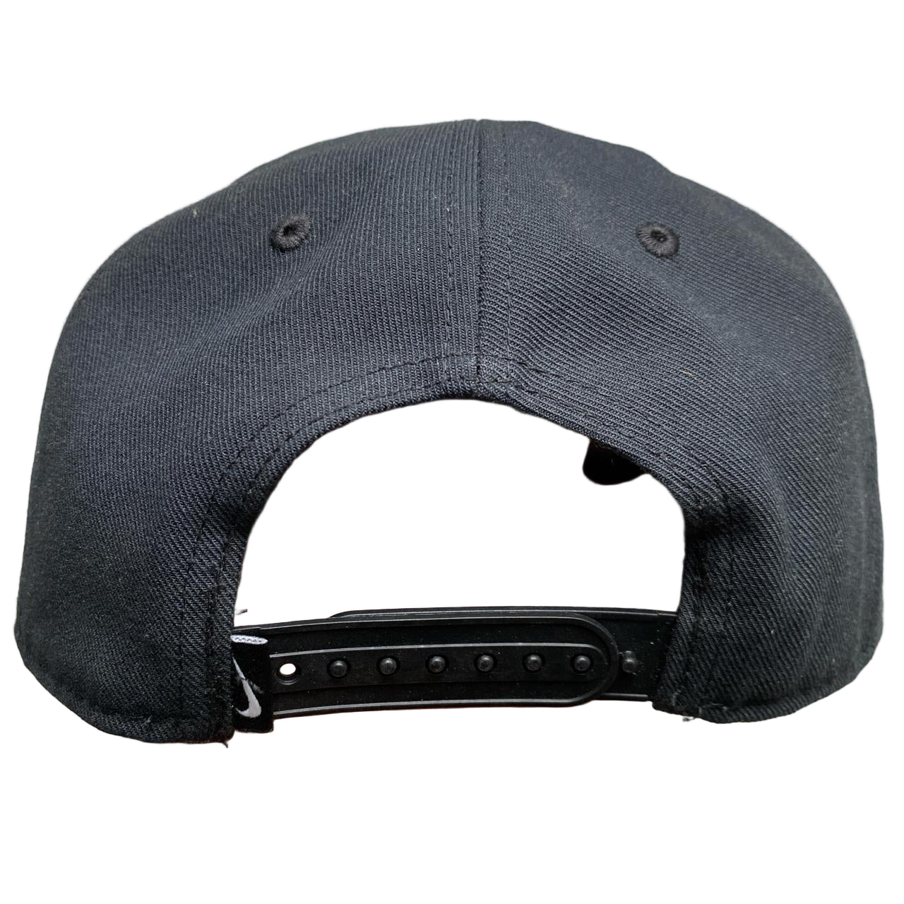 Nike Swoosh Spellout Black and White Snapback Cap