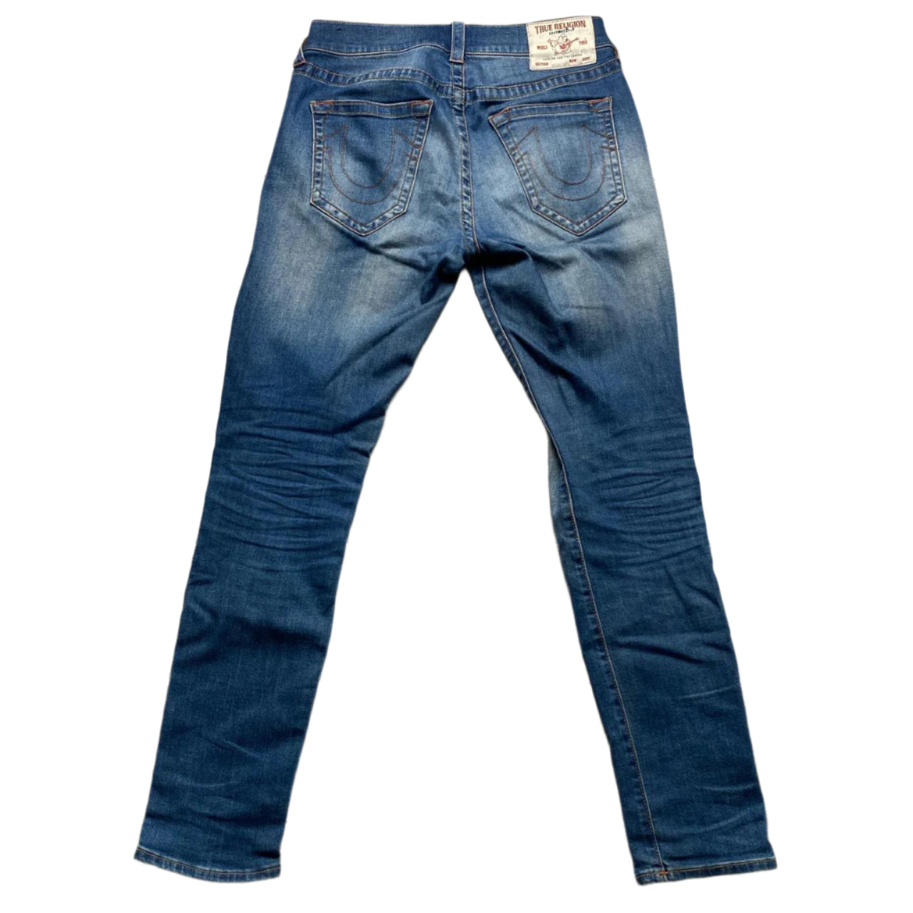 True Religion Rocco Relaxed Skinny Blue Jeans (30W)