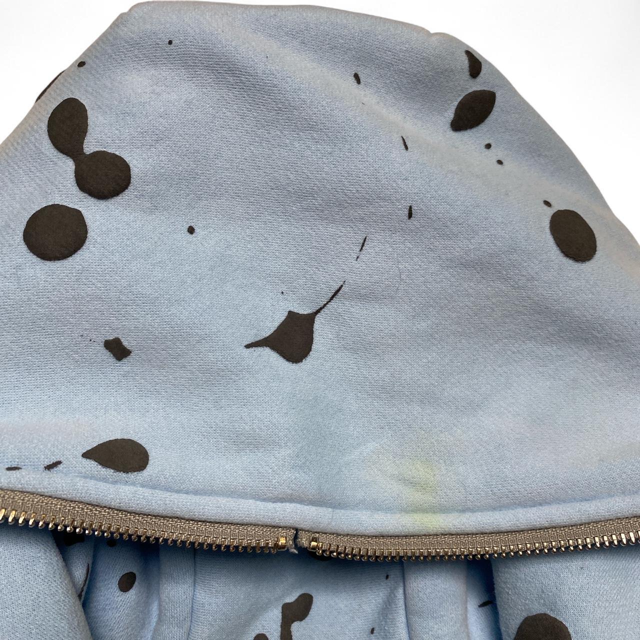 Named Collective Baby Blue Grey Paint Splatter Full Zip Hoodie