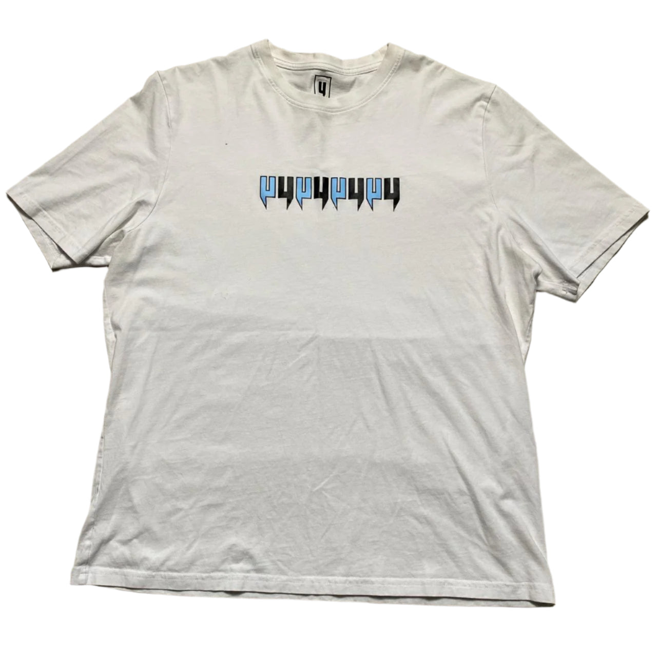 Yelir Yelirworld Multi Logo White and Blue T Shirt (2XL)