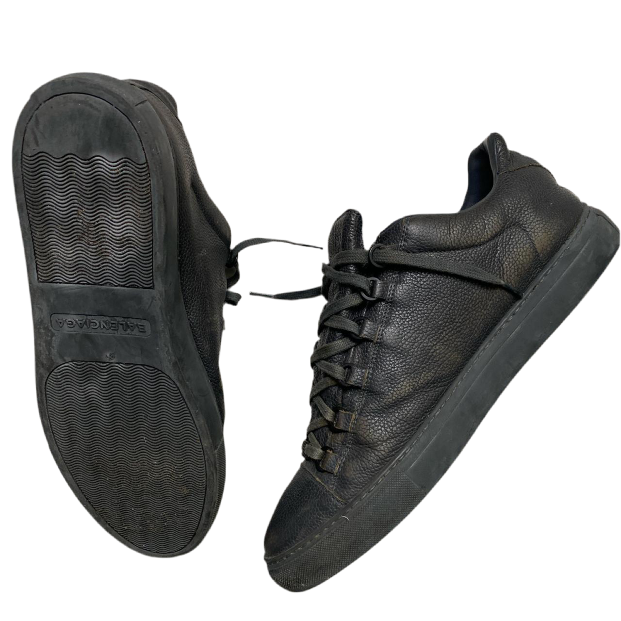 Balenciaga Arenas Grey Leather Low Trainers (UK 10)