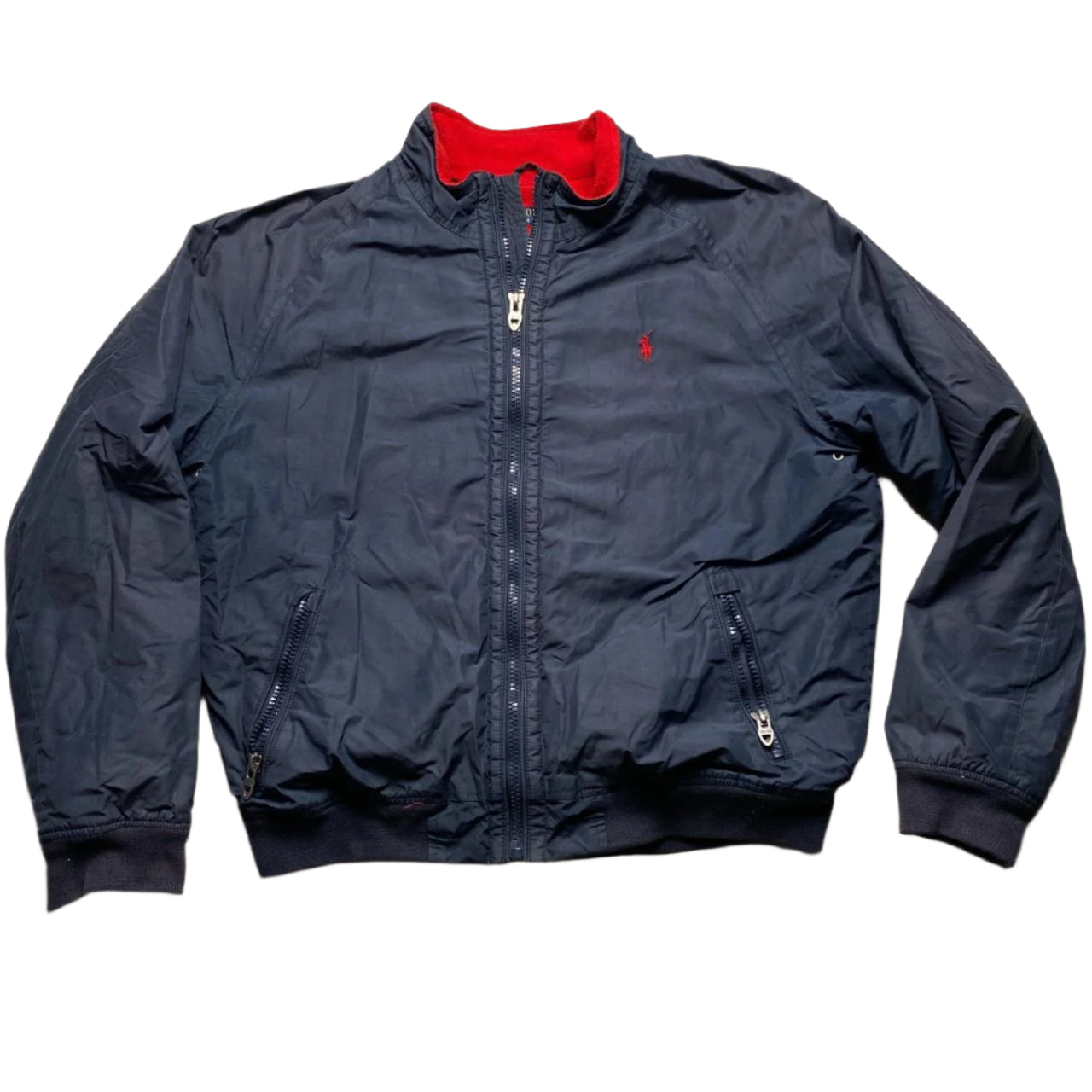 Polo Ralph Lauren Navy and Red Padded Fleece Coat (XL)
