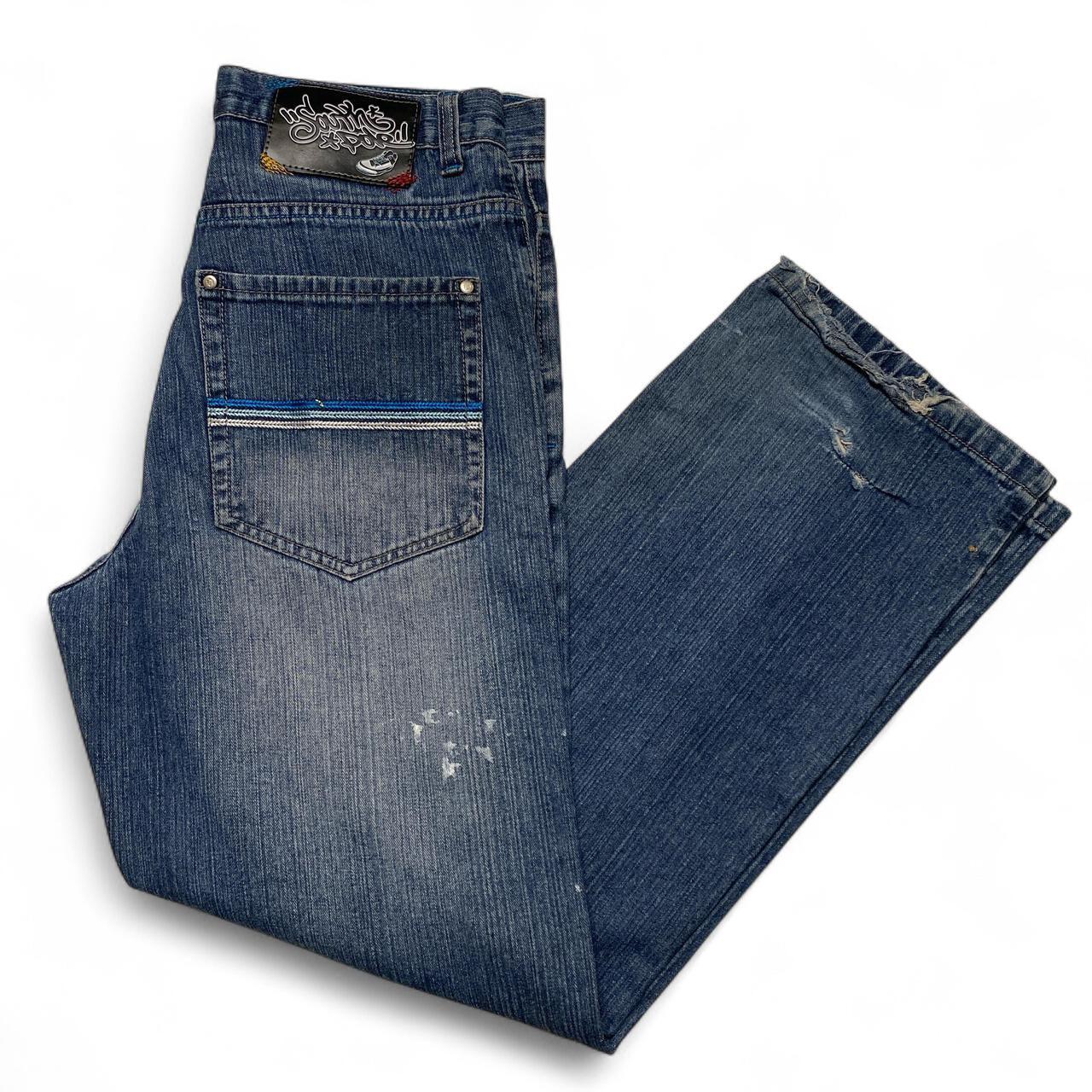 South Pole Vintage Sneaker Embroidery Light Blue Distressed Jeans