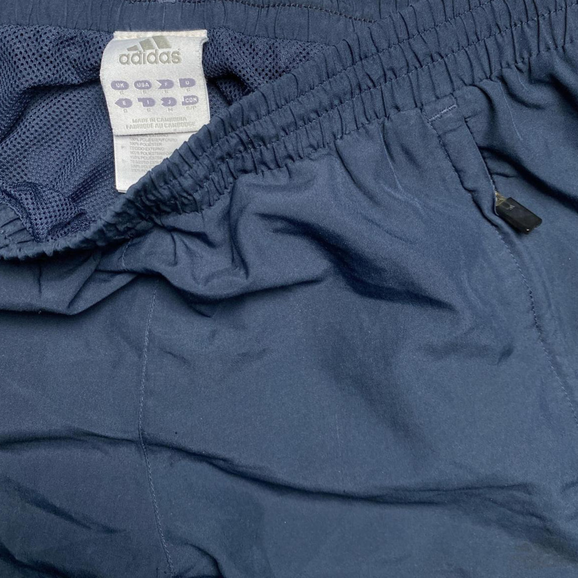 Adidas Baggy Navy and Blue Trackpant Shell Bottoms (S)