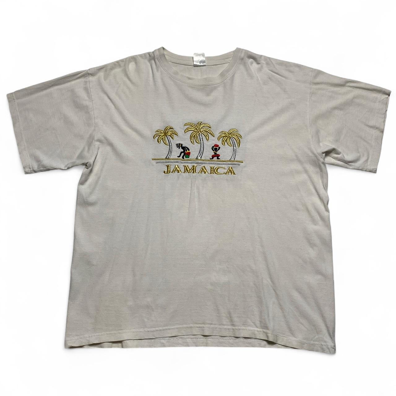 Jamaica Vintage 90’s White Palm Trees T Shirt (L)