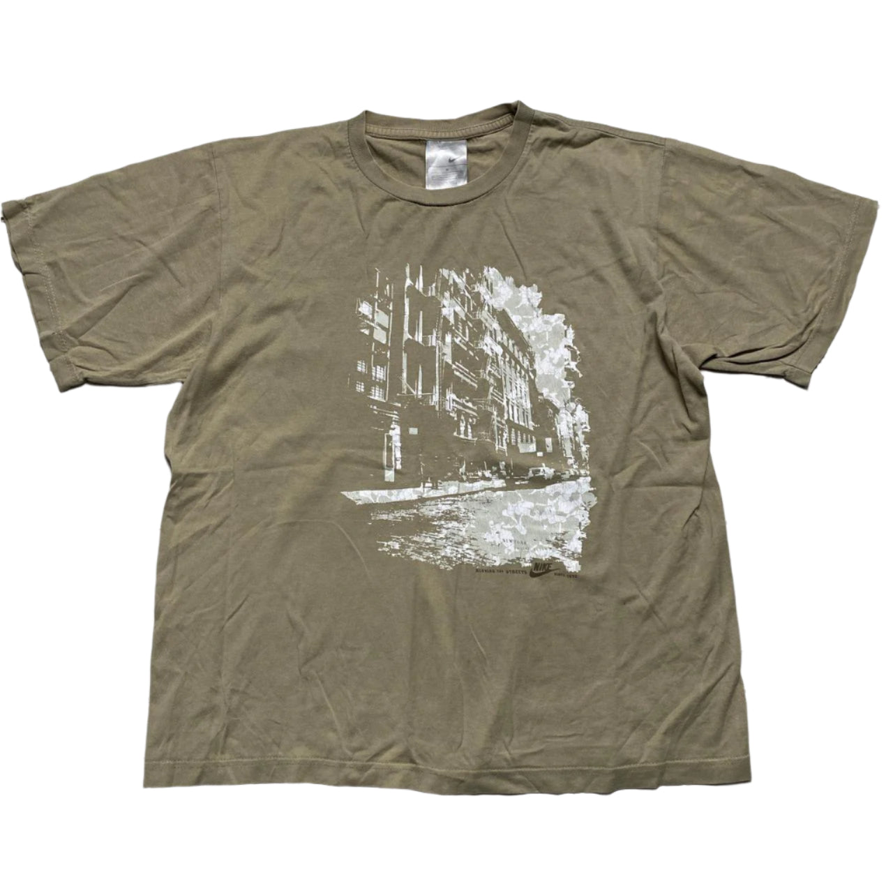 Nike Vintage y2k New York Beige T Shirt (M)