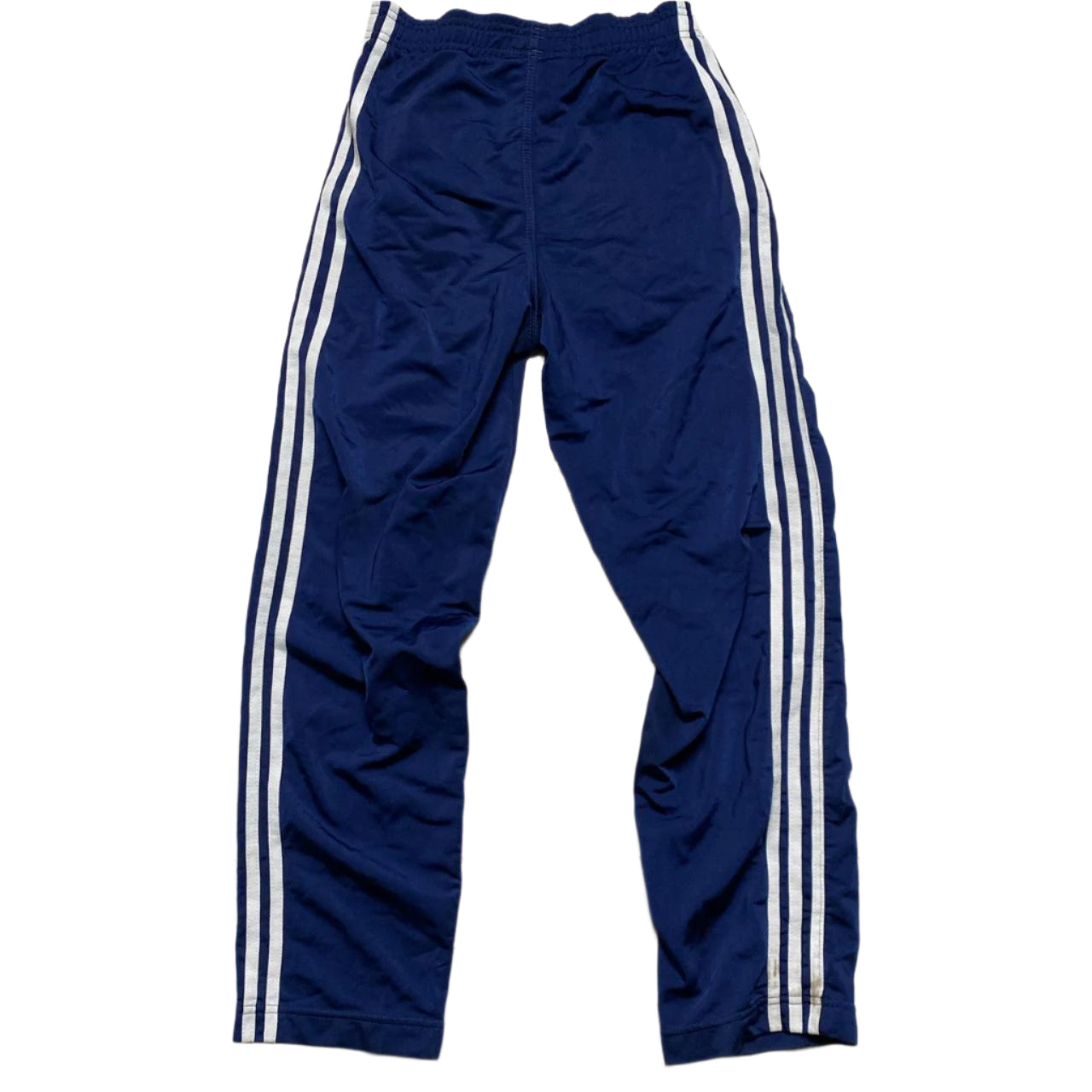 Adidas Vintage Navy and White Trackpant Bottoms (XS)
