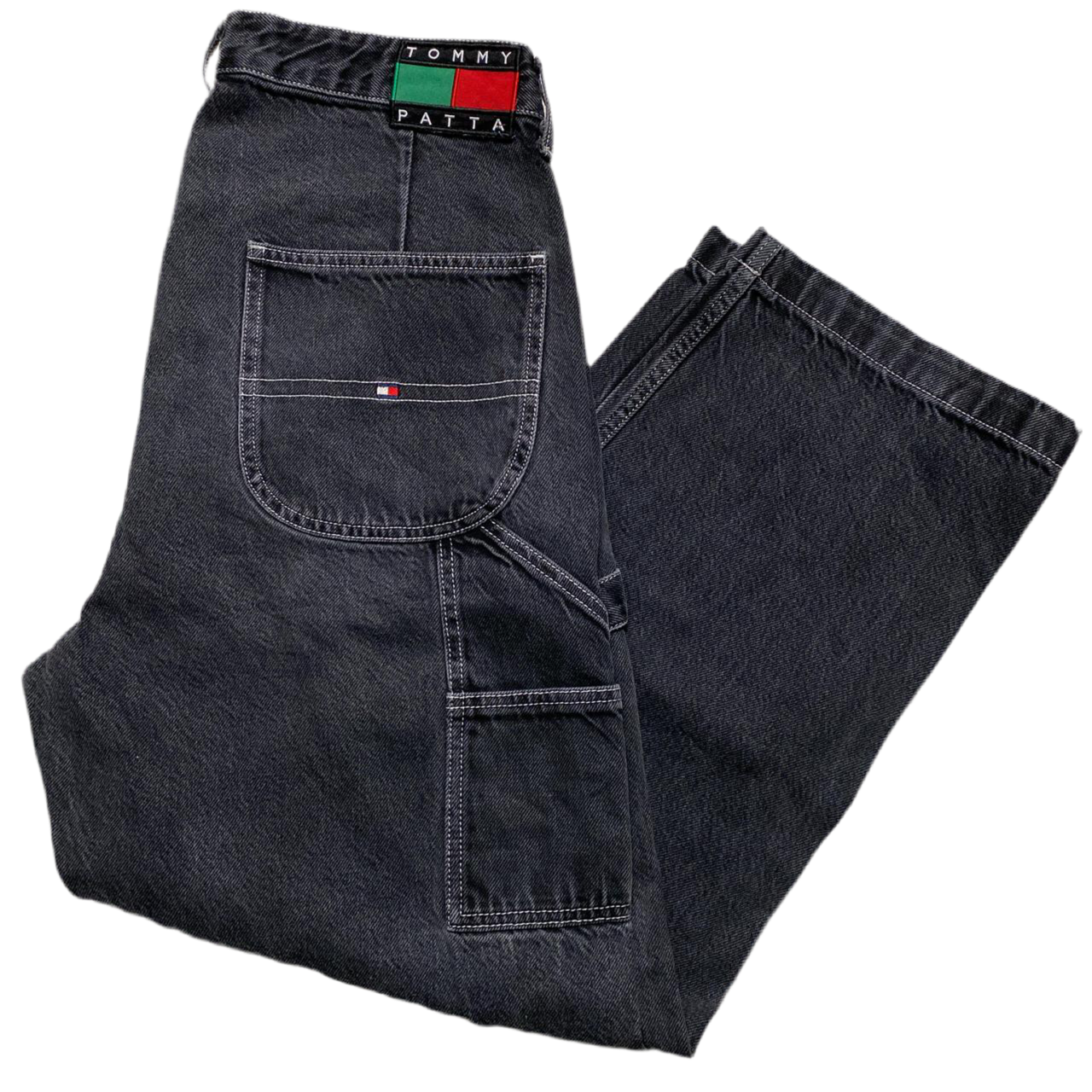 Tommy Hilfiger Patta Carpenter Jeans Grey and White Contrast Stitch (32W)