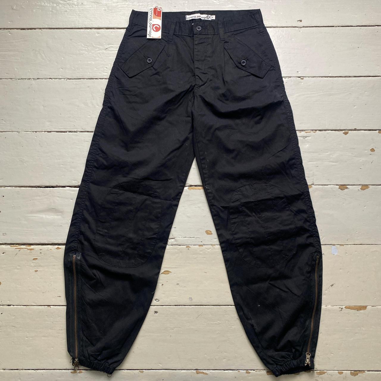 Criminal Damage Funky Mutha Cargo Trousers Black