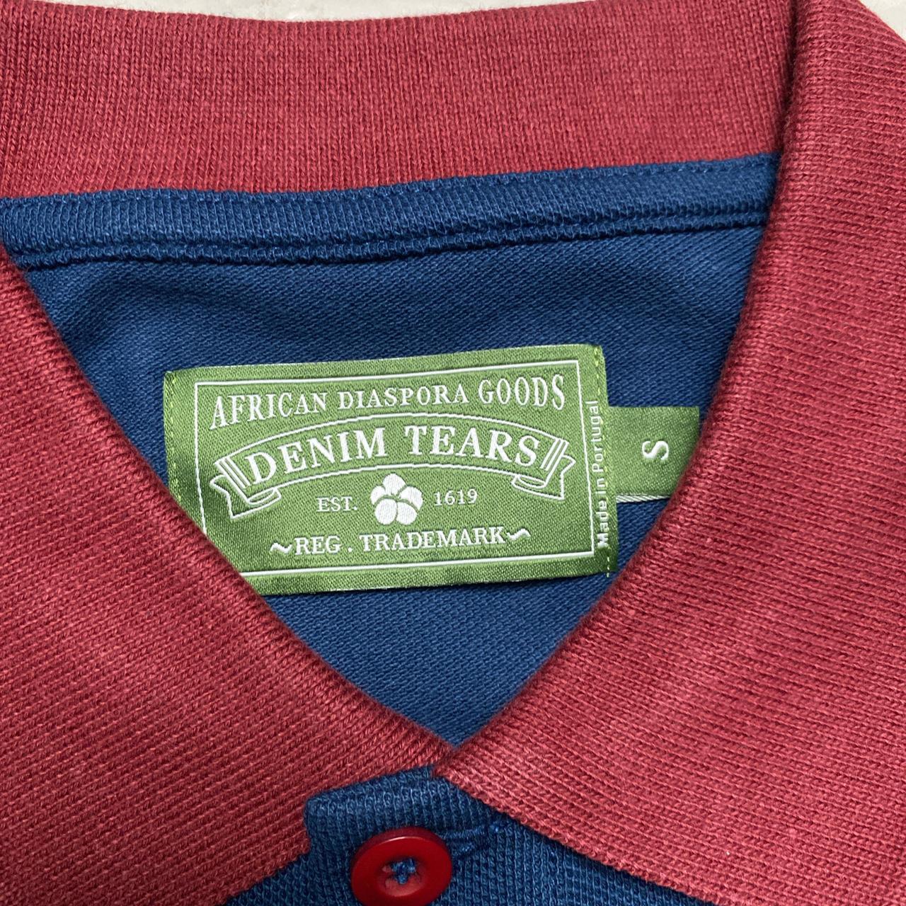 Denim Tears 24 Navy Blue and Brown Polo Shirt (S)