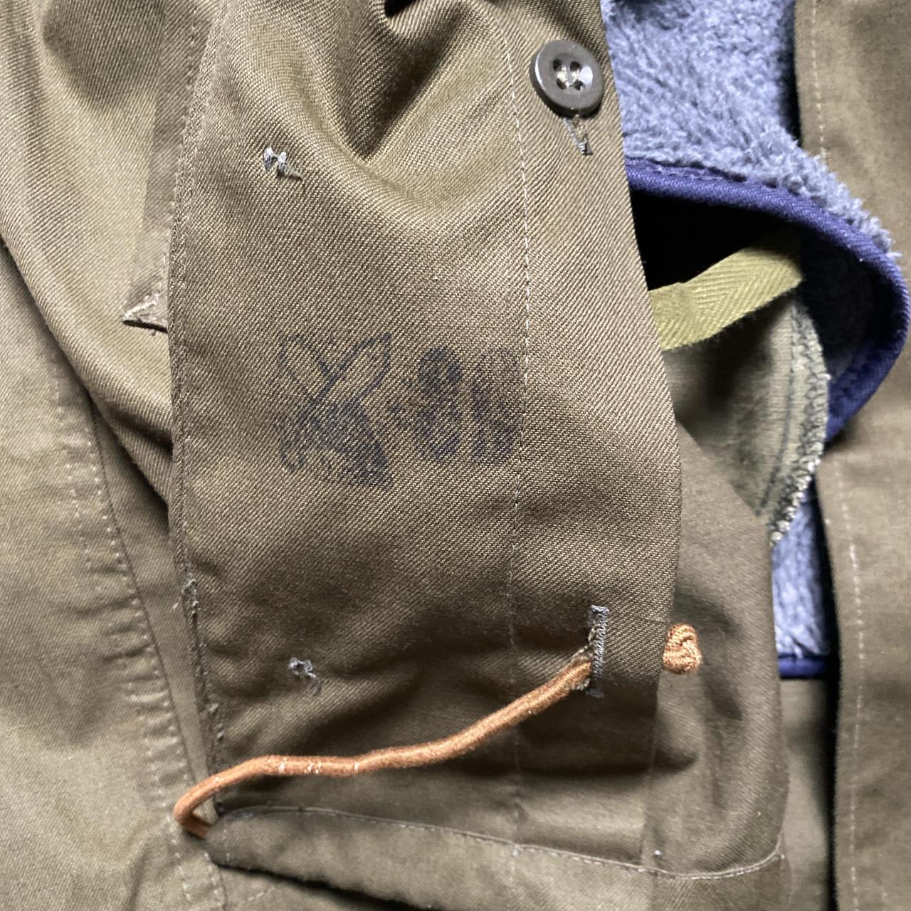Khaki Green Military Fleece Sherpa Removable Lined Jacket (L)