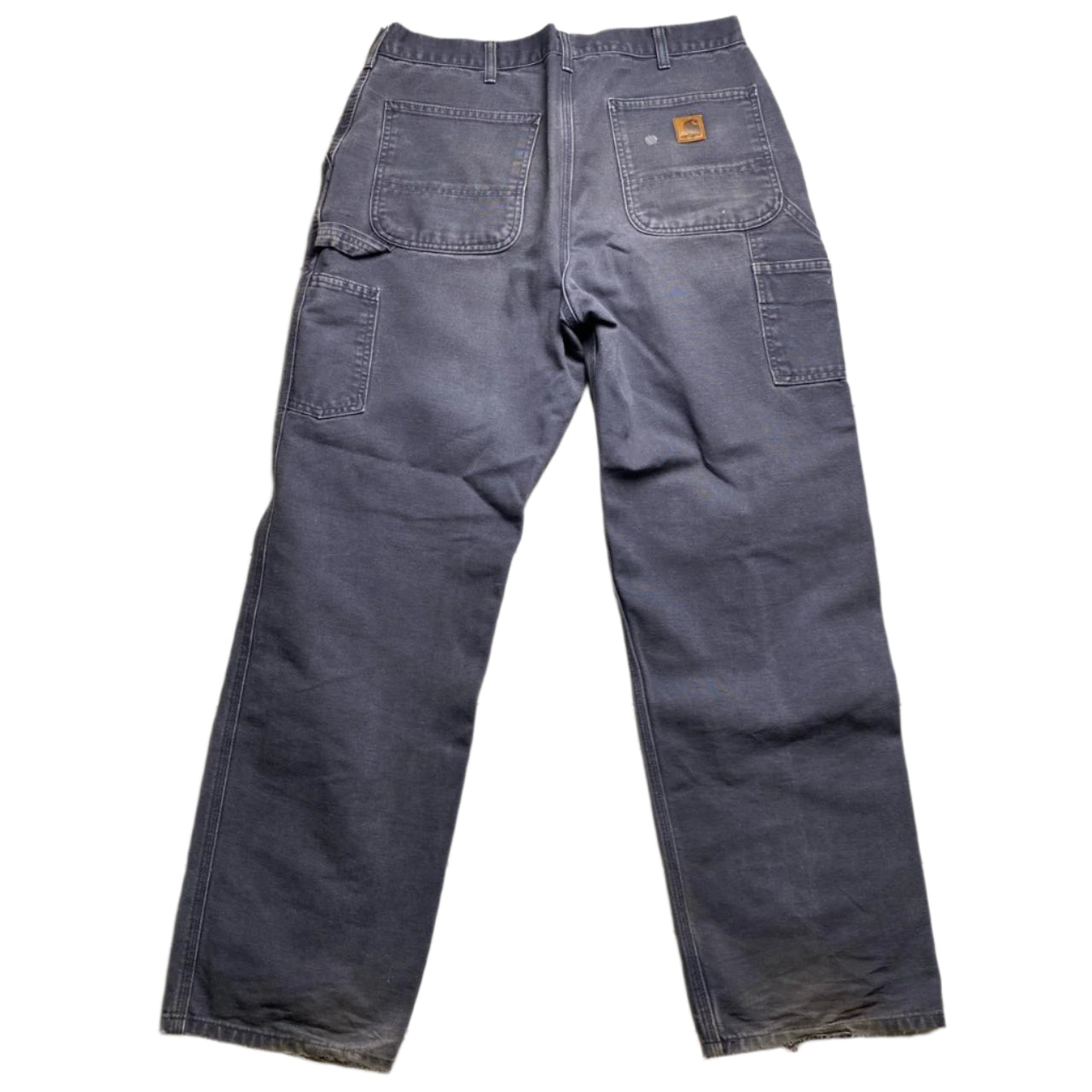 Carhartt Dungaree Fit Carpenter Grey Baggy Distressed Jean Trousers (34W)