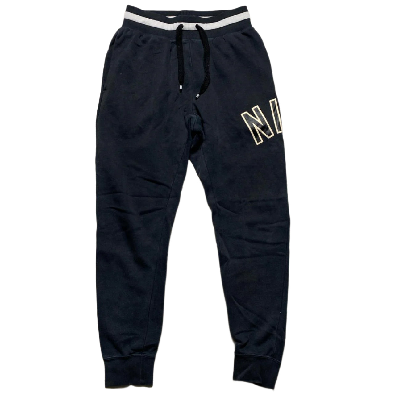 Nike Black and White Spellout Joggers (S)
