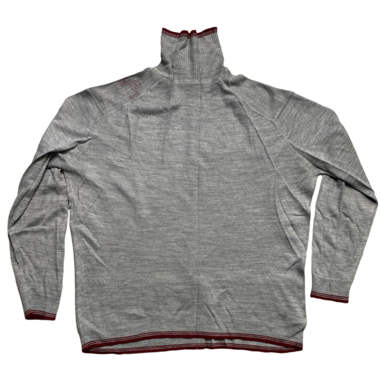Wolsey Vintage 90’s Grey and Burgundy Turtle Neck Jumper (L)