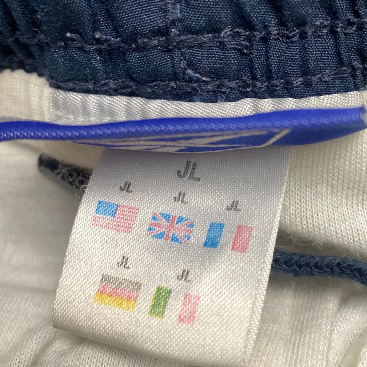 Reebok Navy Baby Blue and White Shell Trackpant Bottoms (S)