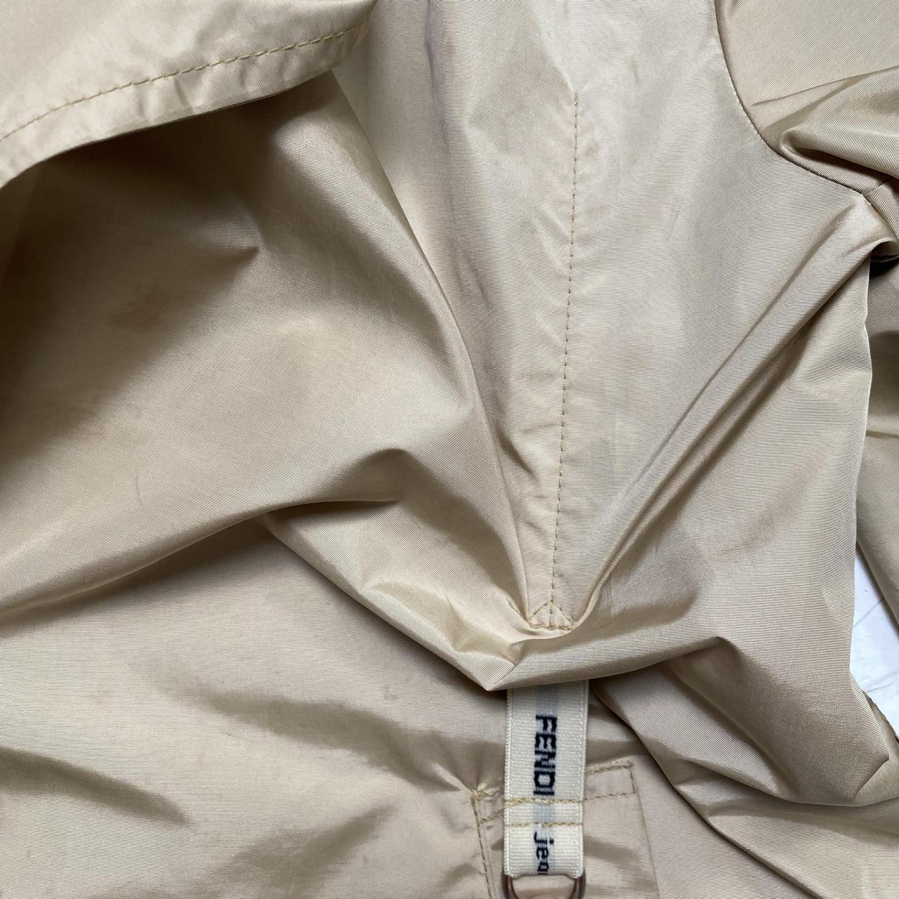 Fendi Roma Womens Leopard Interior Vintage 90’s Cream Beige Lightweight Trench Coat (L)