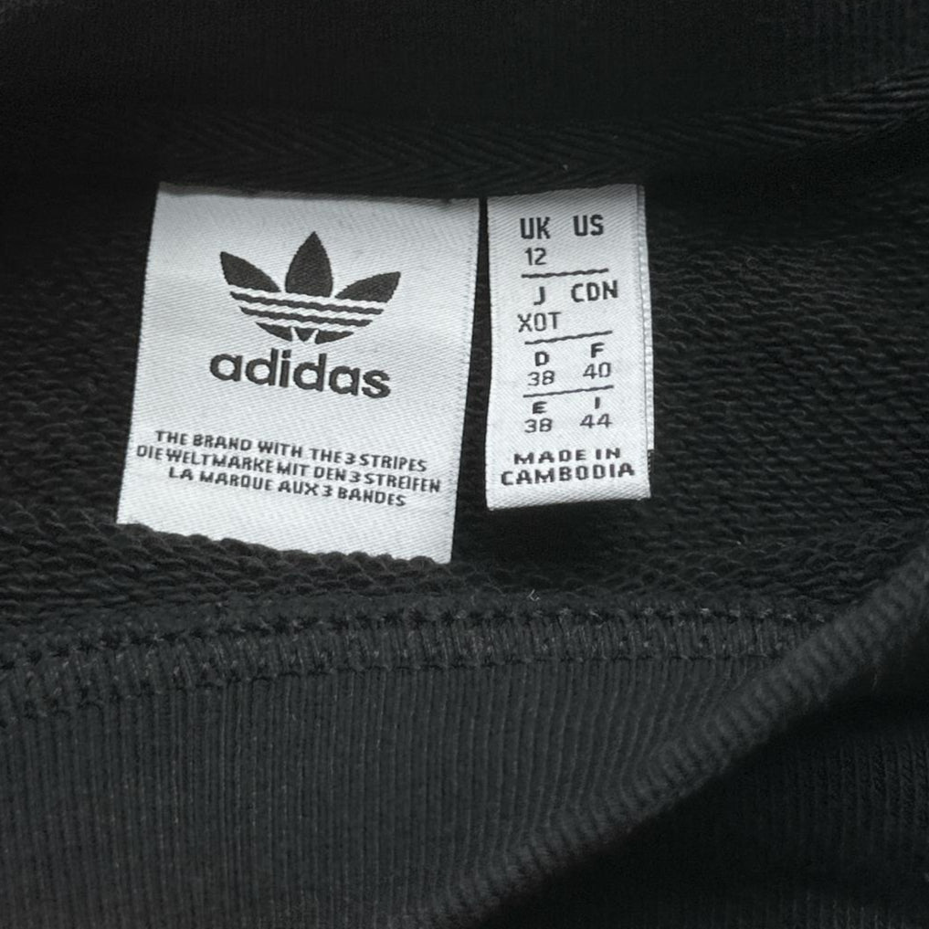 Adidas Originals Cropped Black and White Stripe Jumper (UK 12)