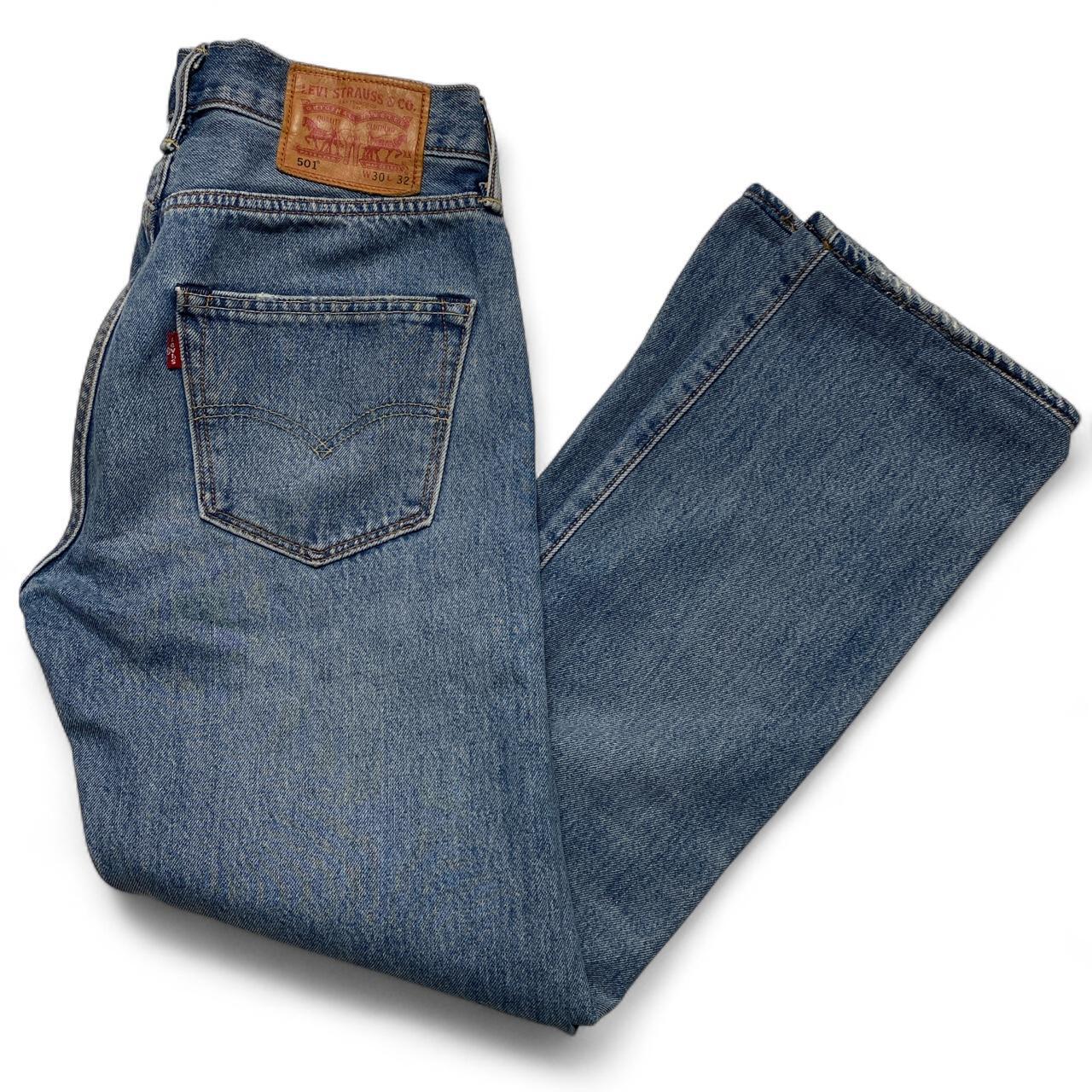 Levis 501 Light Blue Stonewash Jeans (30W)