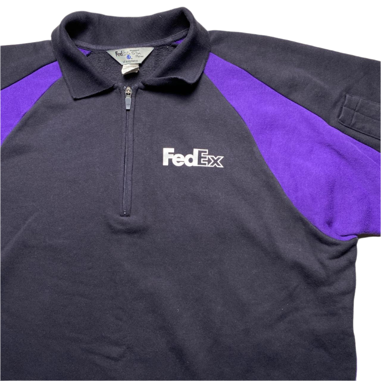 FedEx Black and Purple Quarter Zip Jumper (L)