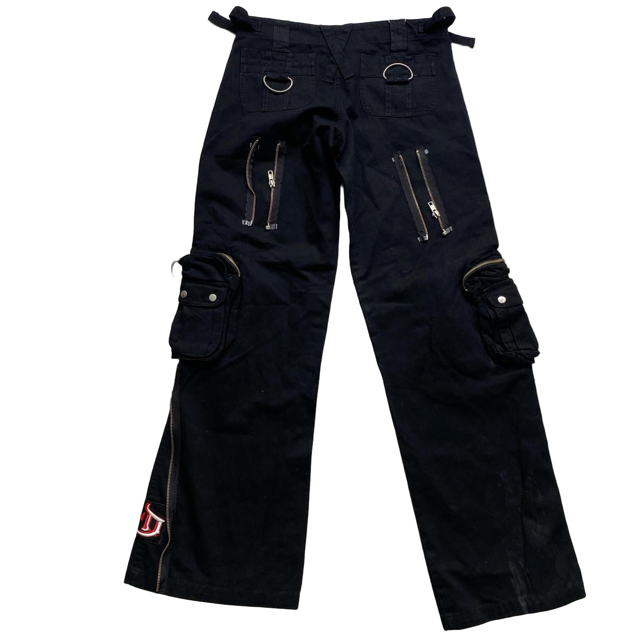 Criminal Damage Black Cargo Bondage Zip and Buckle Jeans (28W)