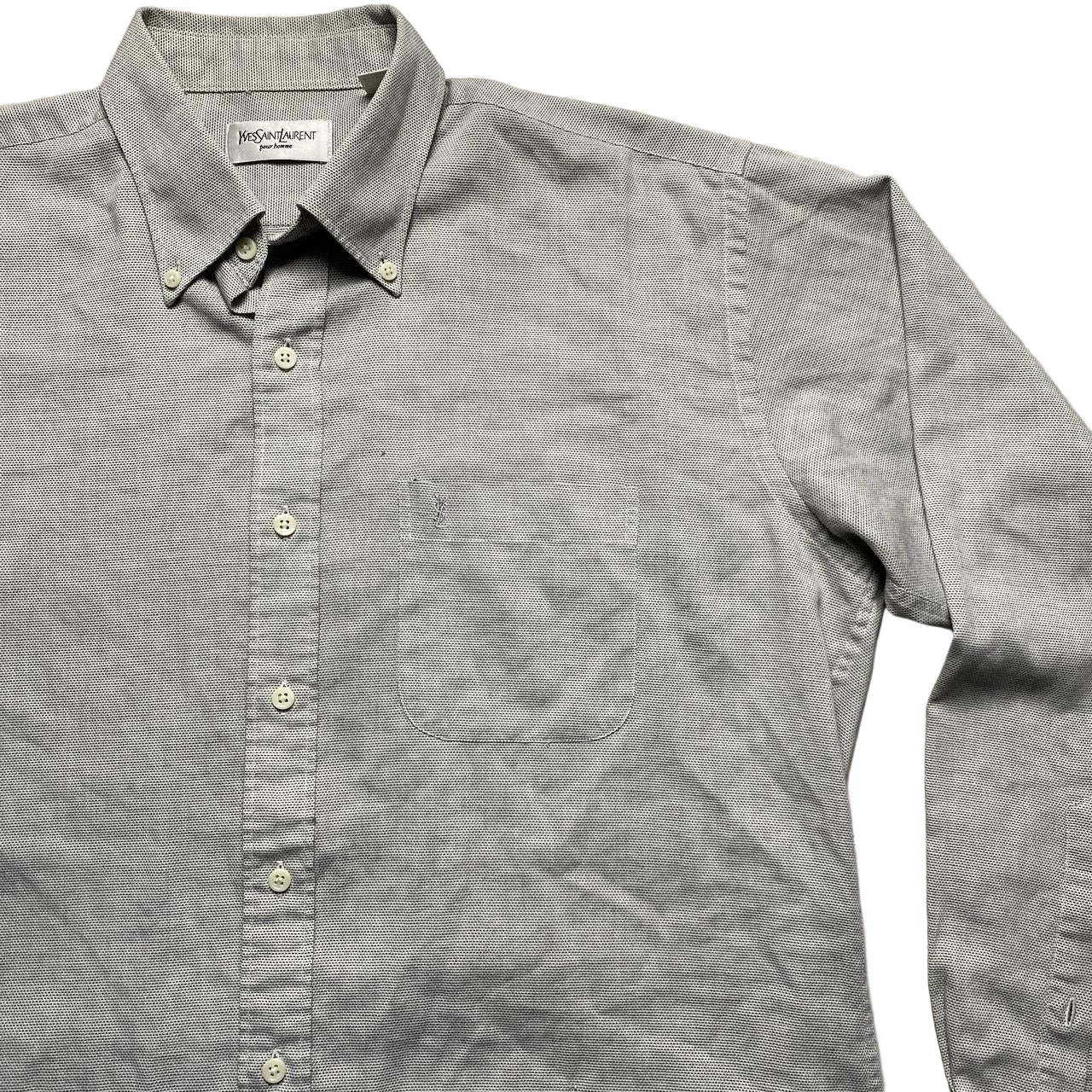 Yves Saint Laurent YSL Vintage Grey Long Sleeve Shirt (L)