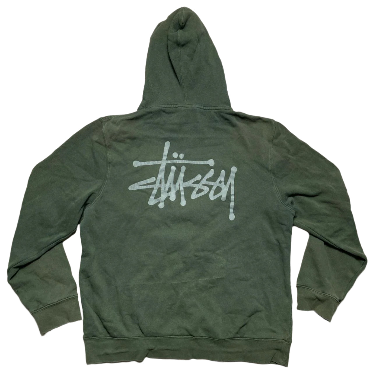 Stussy Bottle Green and Grey Hoodie (M)