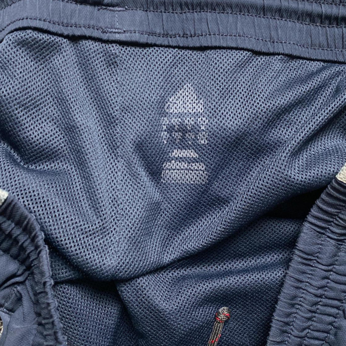 Adidas Vintage Navy and Grey Shell Trackpant Shorts (M)