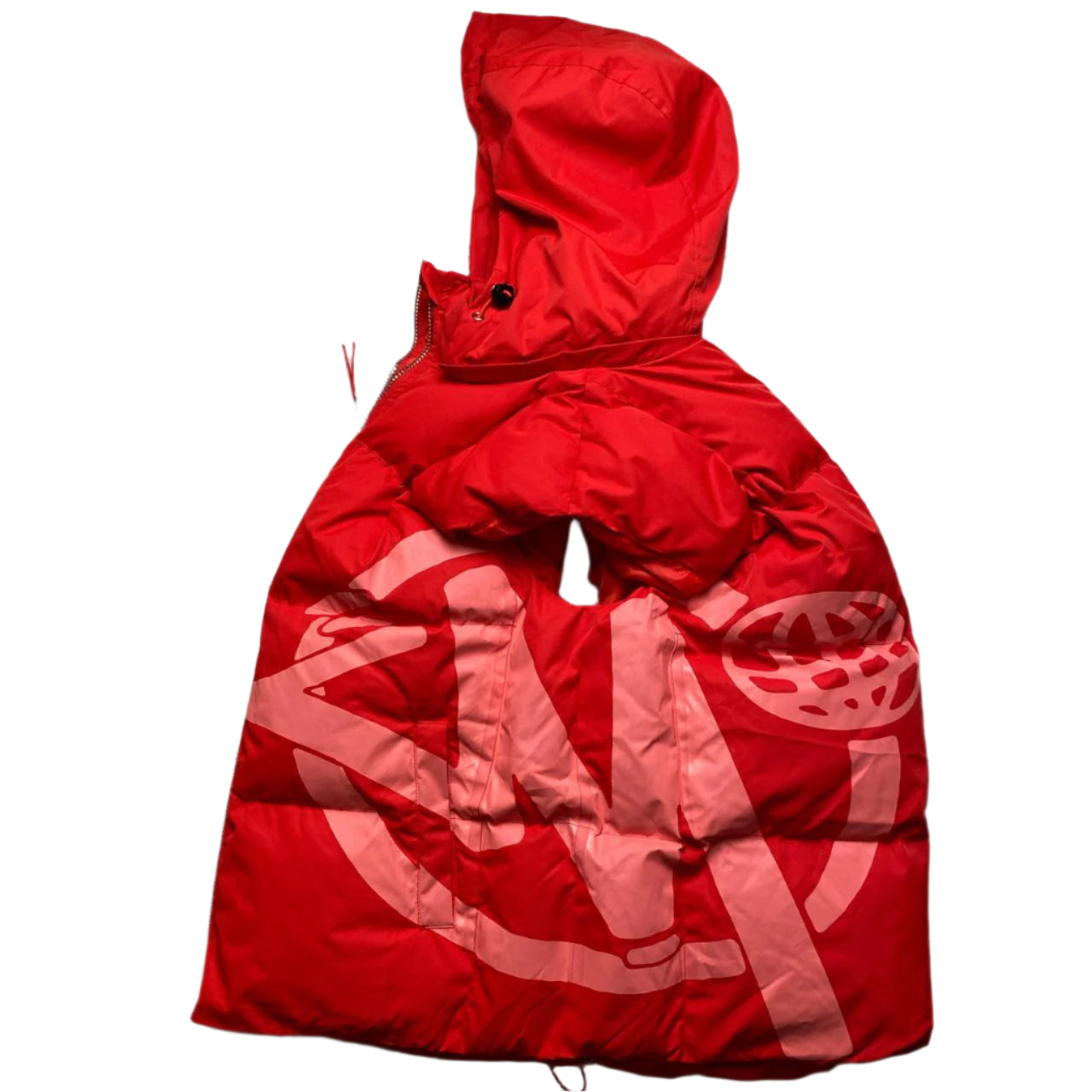 Minus Two Red and Pink Puffer Gilet (XL)