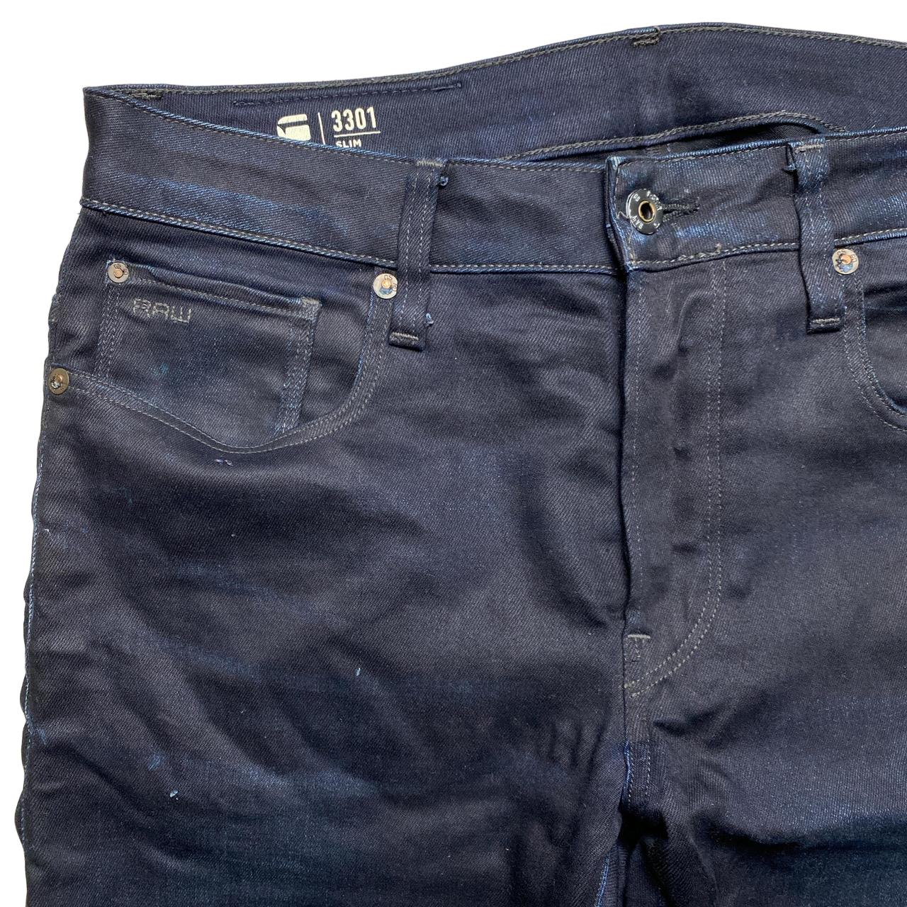 G Star Navy 3301 Slim Jeans (31W)
