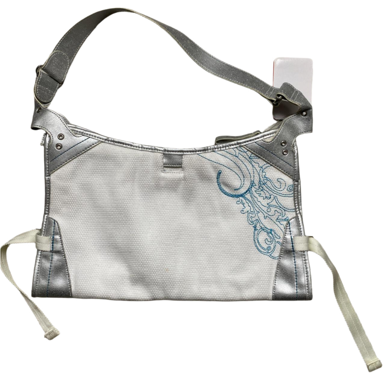 Nike Vintage y2k Womens Handbag White and Blue Floral Embroidery