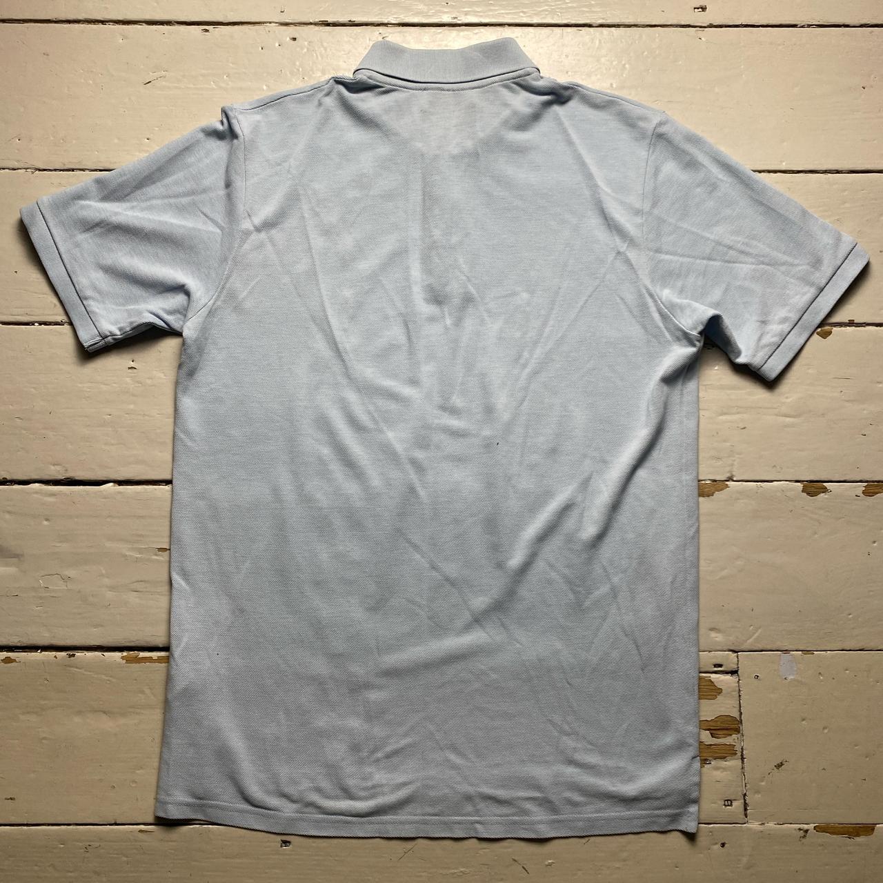 Yves Saint Laurent Vintage Light Blue and White Multi YSL Logo Polo Shirt