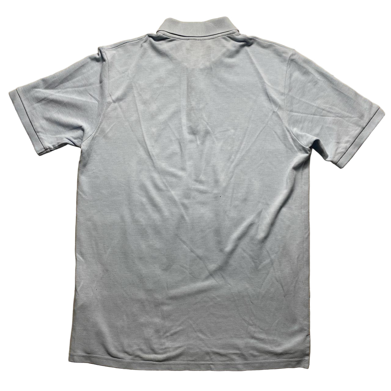 Yves Saint Laurent Vintage Light Blue and White Multi YSL Logo Polo Shirt (M)