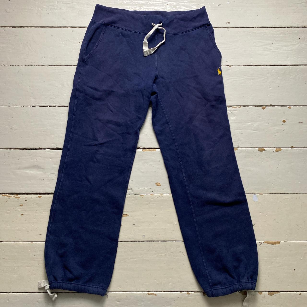 Ralph Lauren Polo Vintage Navy and Yellow Pony Baggy Jogger Bottoms