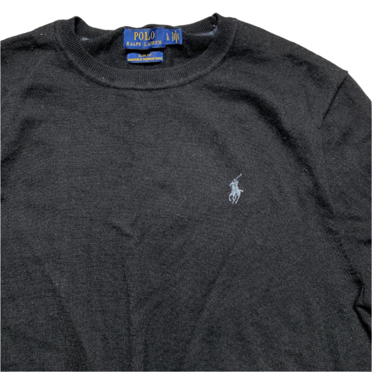 Ralph Lauren Polo Merino Wool Black Jumper (L)