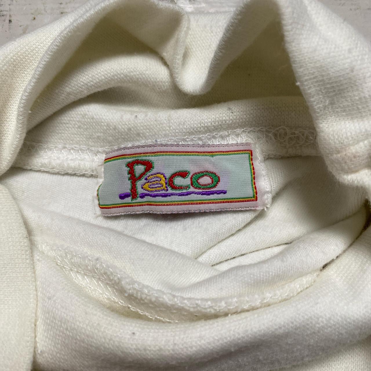 Paco Vintage White Turtle Neck Long Sleeve Jumper (M)