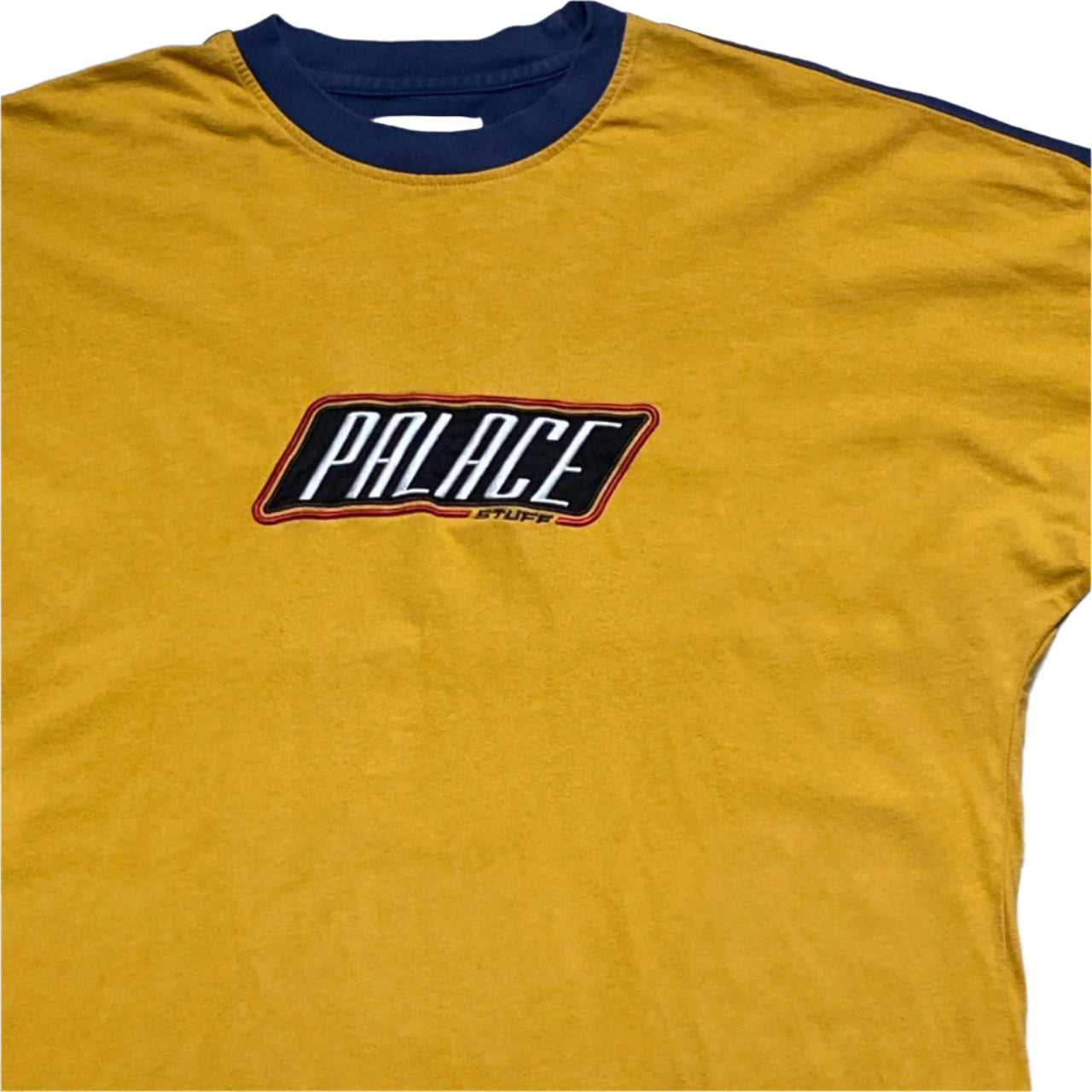 Palace Navy and Yellow Long Sleeve T Shirt (L)