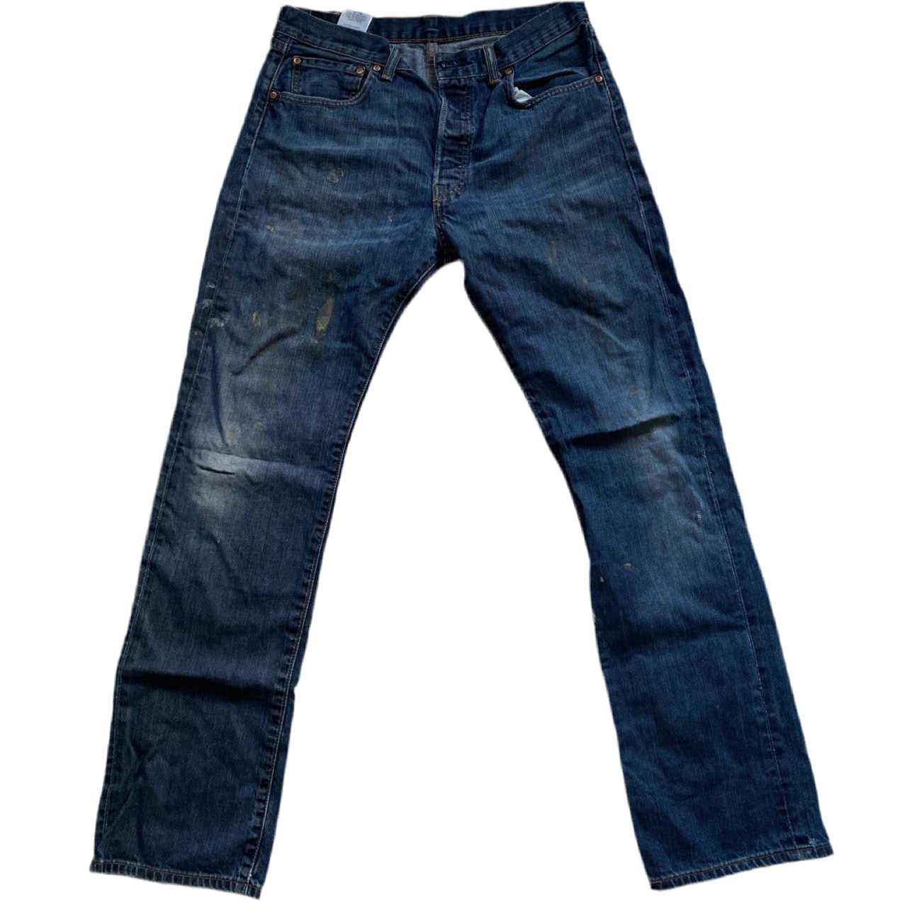 Levis 501 Distressed Navy Jeans (33W)